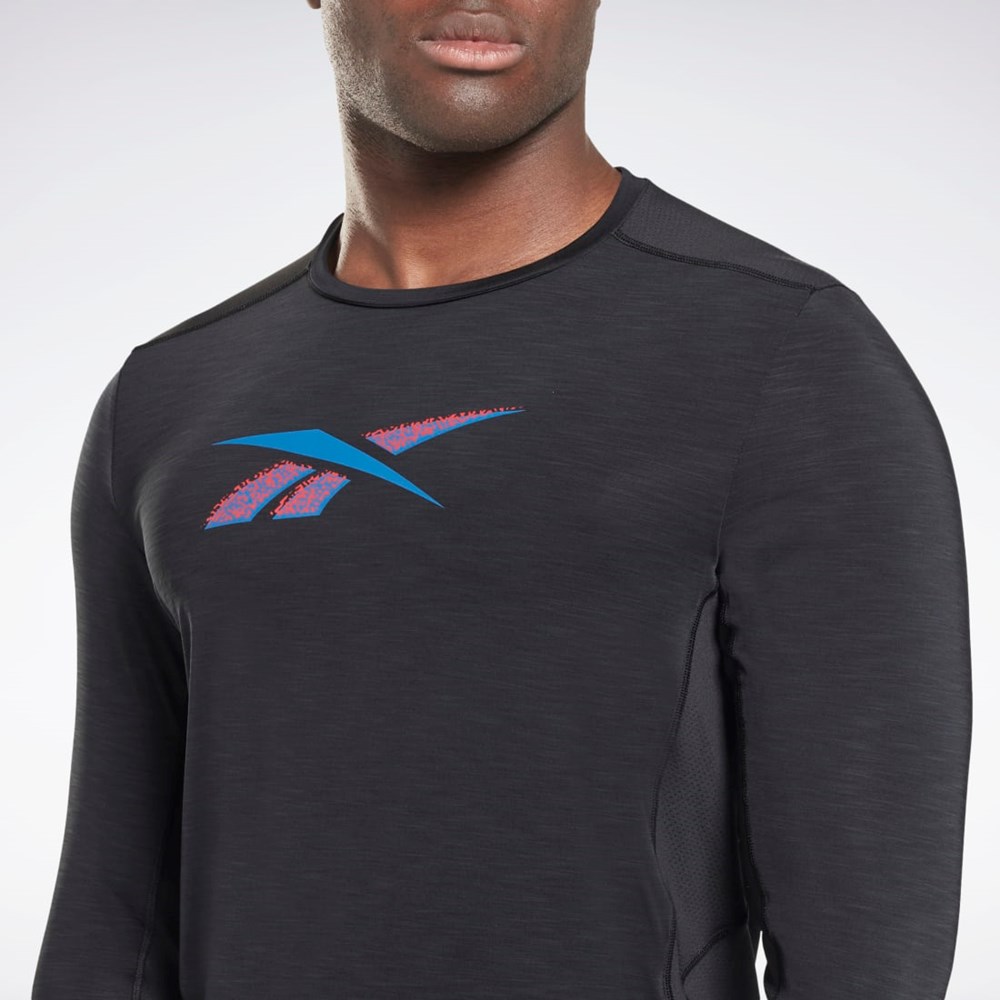 Reebok ACTIVCHILL Long Sleeve Athlete T-Shirt Černé | KAIYQ4165