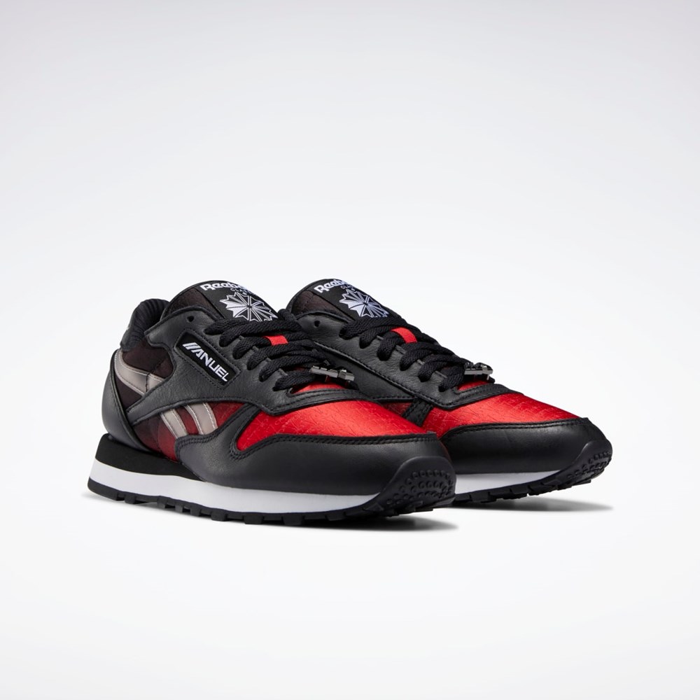 Reebok Anuel Classic Leather Shoes Černé Červené Bílé | DJZNH7243