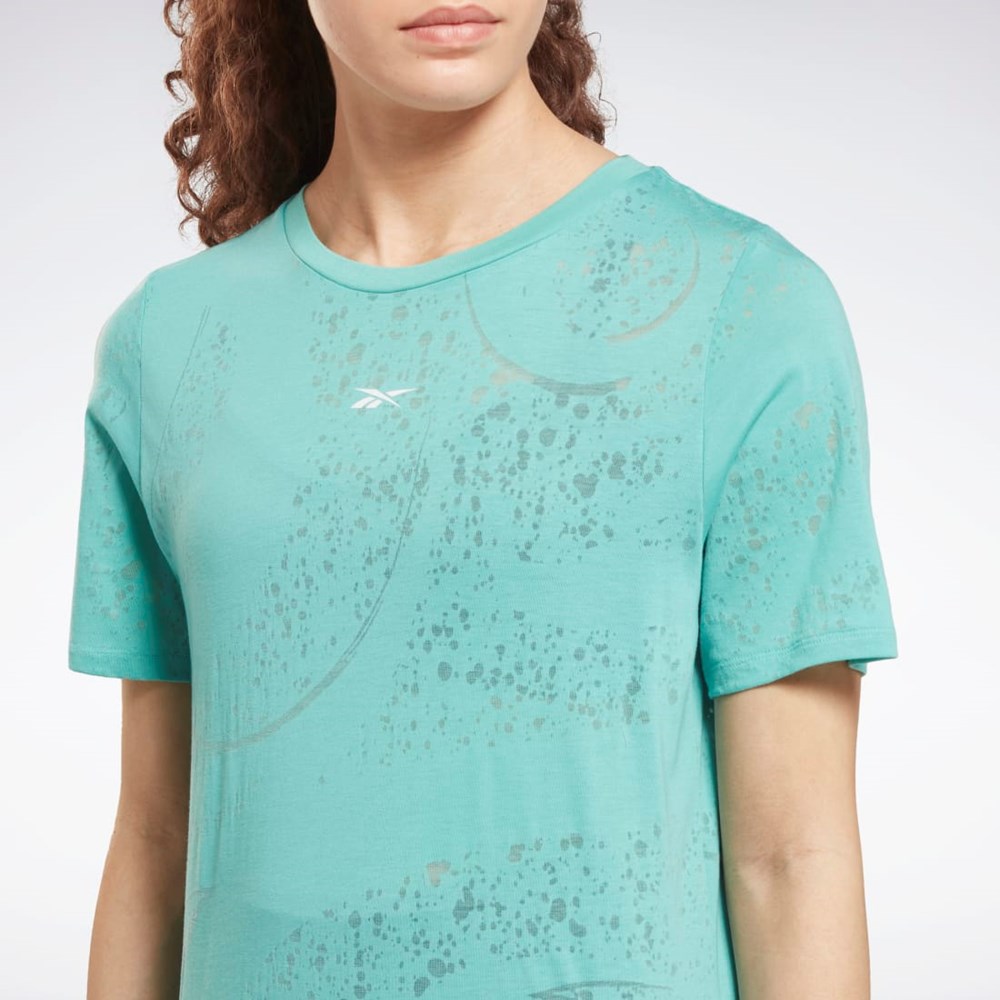 Reebok Burnout T-Shirt Semi Classic Teal | YWATV0326