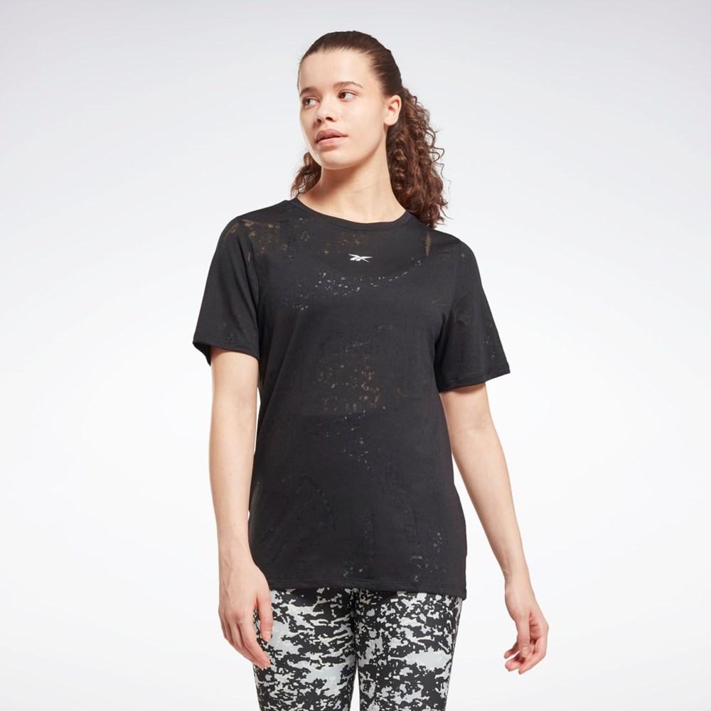 Reebok Burnout T-Shirt Černé | OPHYB4863