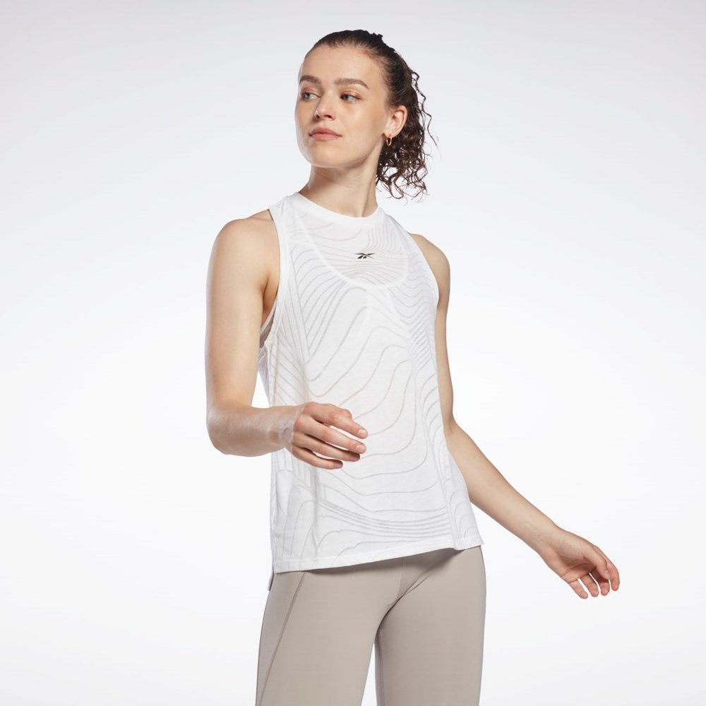 Reebok Burnout Tank Top Bílé | CDESA9781