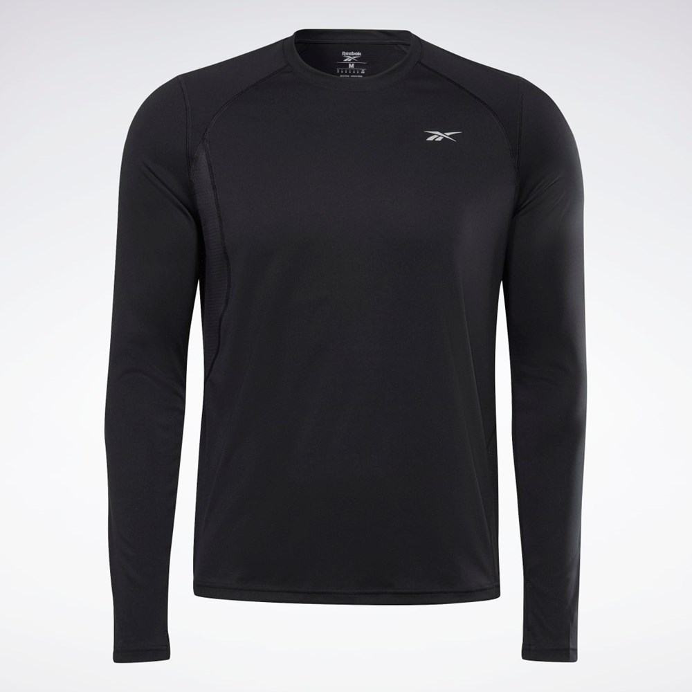 Reebok Běžecké Long Sleeve T-Shirt Černé | NMCGK8046