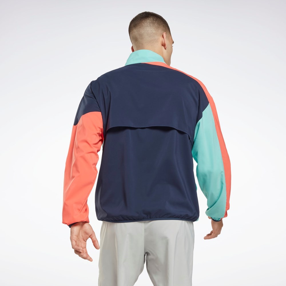 Reebok Běžecké Woven Vítr Jacket Semi Classic Teal | TWFBK2180