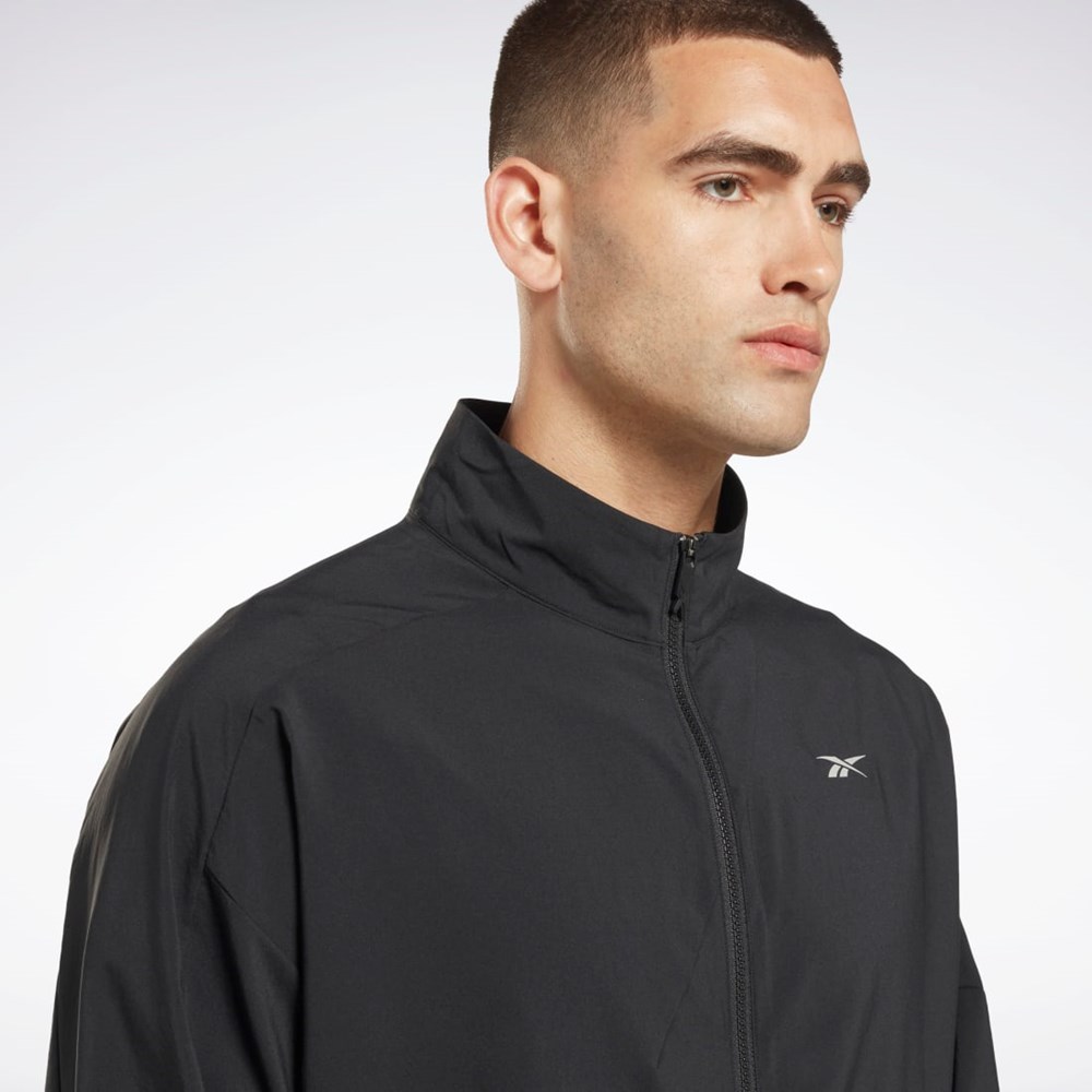 Reebok Běžecké Woven Vítr Jacket Černé | VUXQO8406