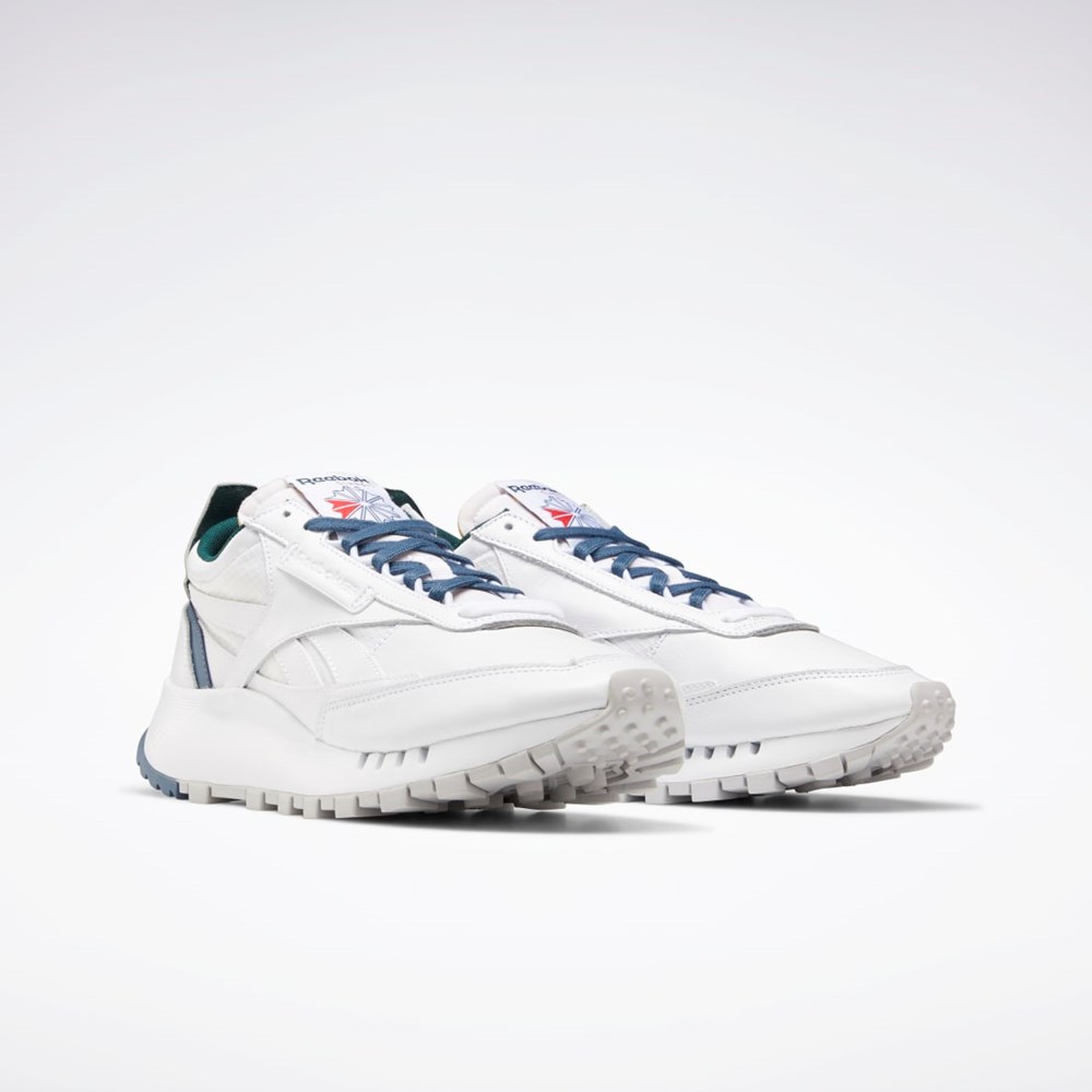 Reebok Classic Leather Legacy Shoes Bílé Blankyt Zelene | IBSXP3075