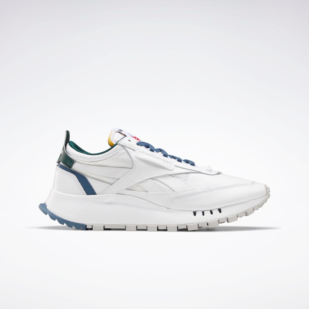 Reebok Classic Leather Legacy Shoes Bílé Blankyt Zelene | IBSXP3075