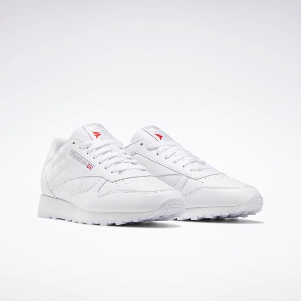 Reebok Classic Leather Shoes Bílé Bílé Šedé | ROKGN7210