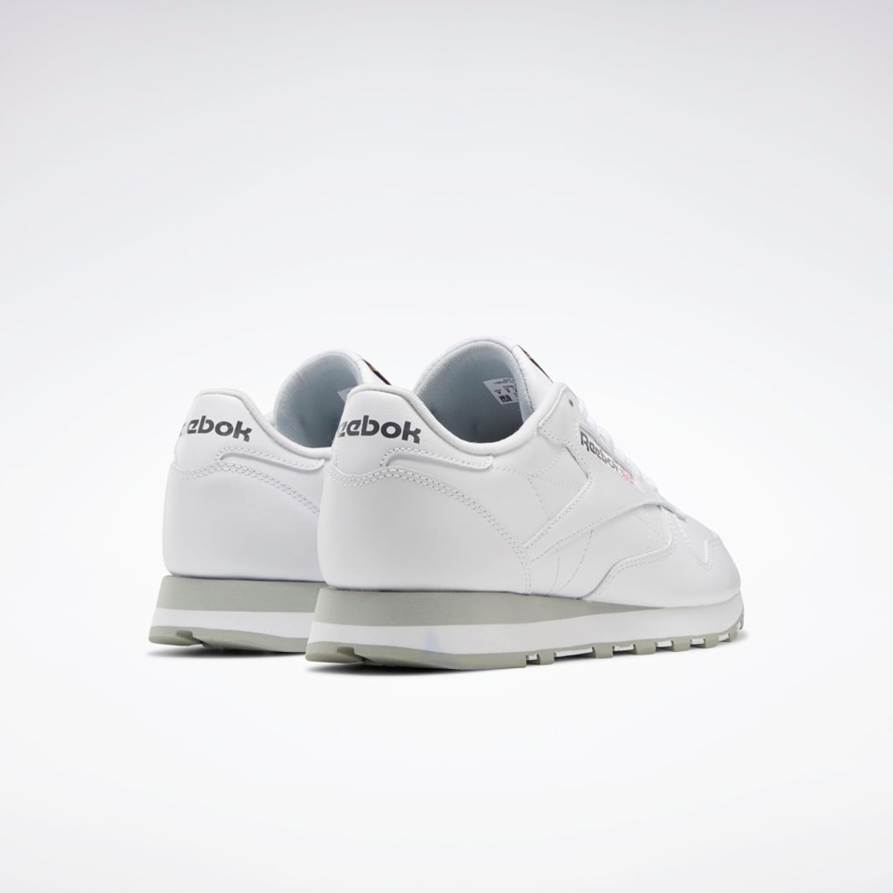 Reebok Classic Leather Shoes Bílé Šedé Šedé | FQBKJ4957