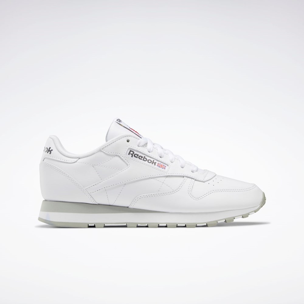 Reebok Classic Leather Shoes Bílé Šedé Šedé | FQBKJ4957