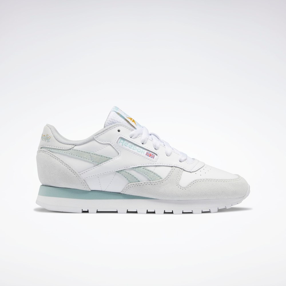 Reebok Classic Leather Shoes Bílé Šedé Šedé | RPGQN0834