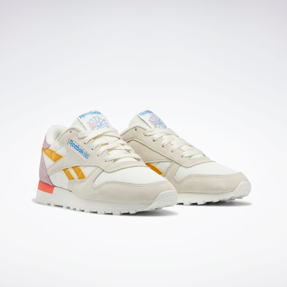 Reebok Classic Leather Shoes Chalk / Bright Ochre / Infused Lilac | EHWXL6095