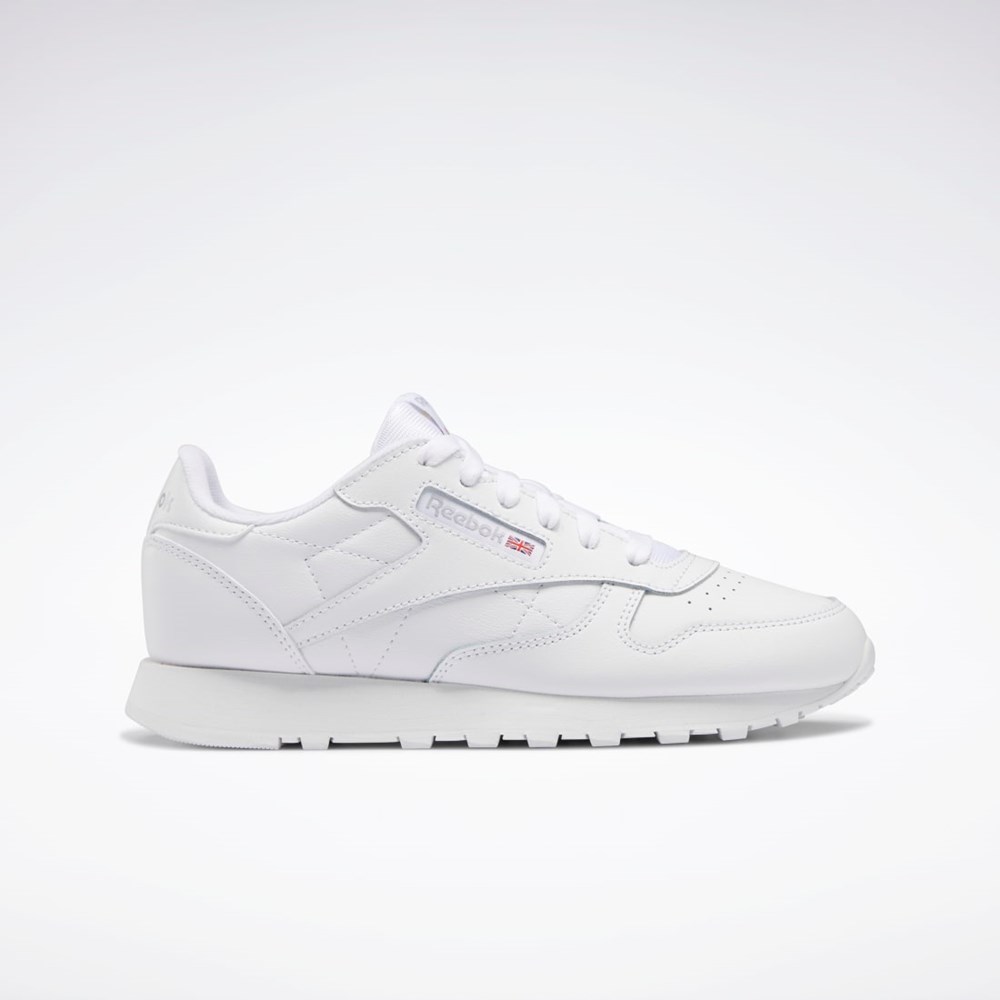 Reebok Classic Leather Shoes - Grade School Bílé Bílé Bílé | CNURA3596