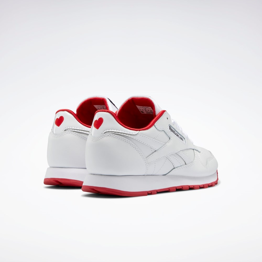 Reebok Classic Leather Shoes - Grade School Bílé Bílé Červené | FYCUA0769