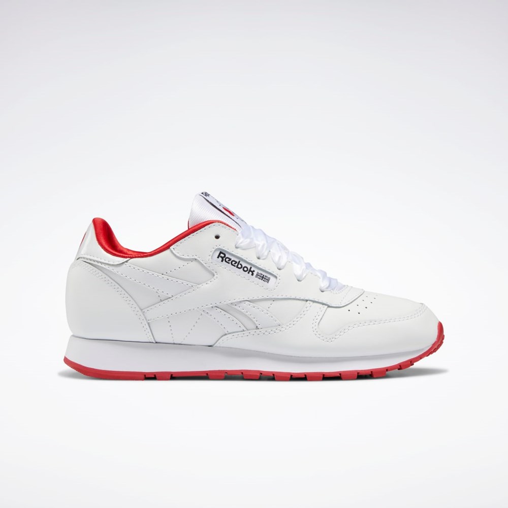 Reebok Classic Leather Shoes - Grade School Bílé Bílé Červené | FYCUA0769