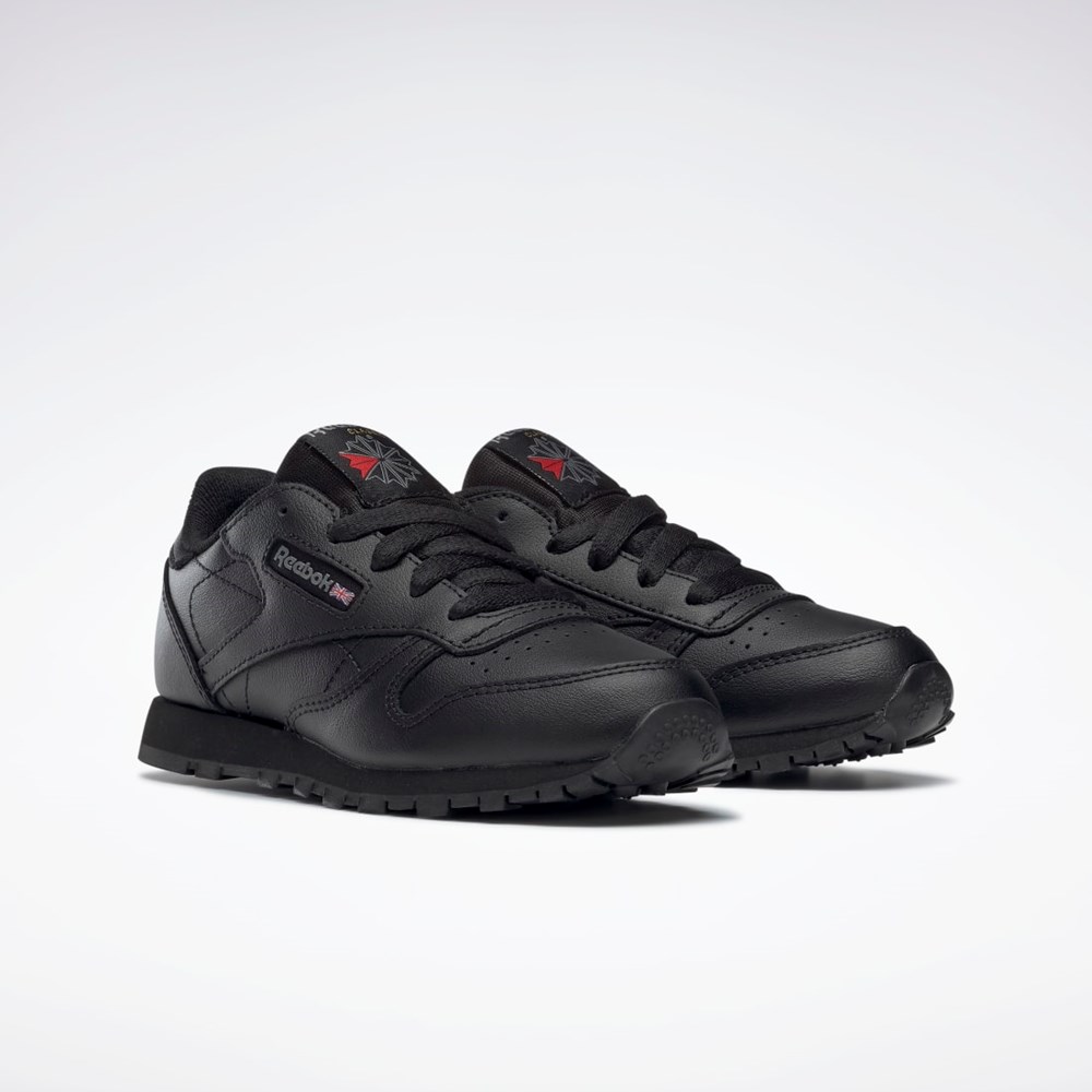 Reebok Classic Leather Shoes - Preschool Černé | JSOVL8572