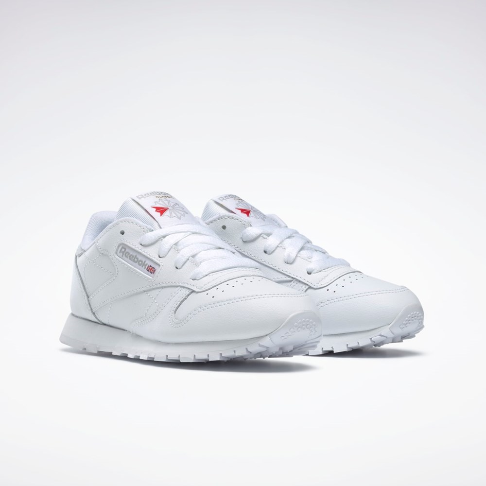 Reebok Classic Leather Shoes - Preschool Bílé | RXLQG5718