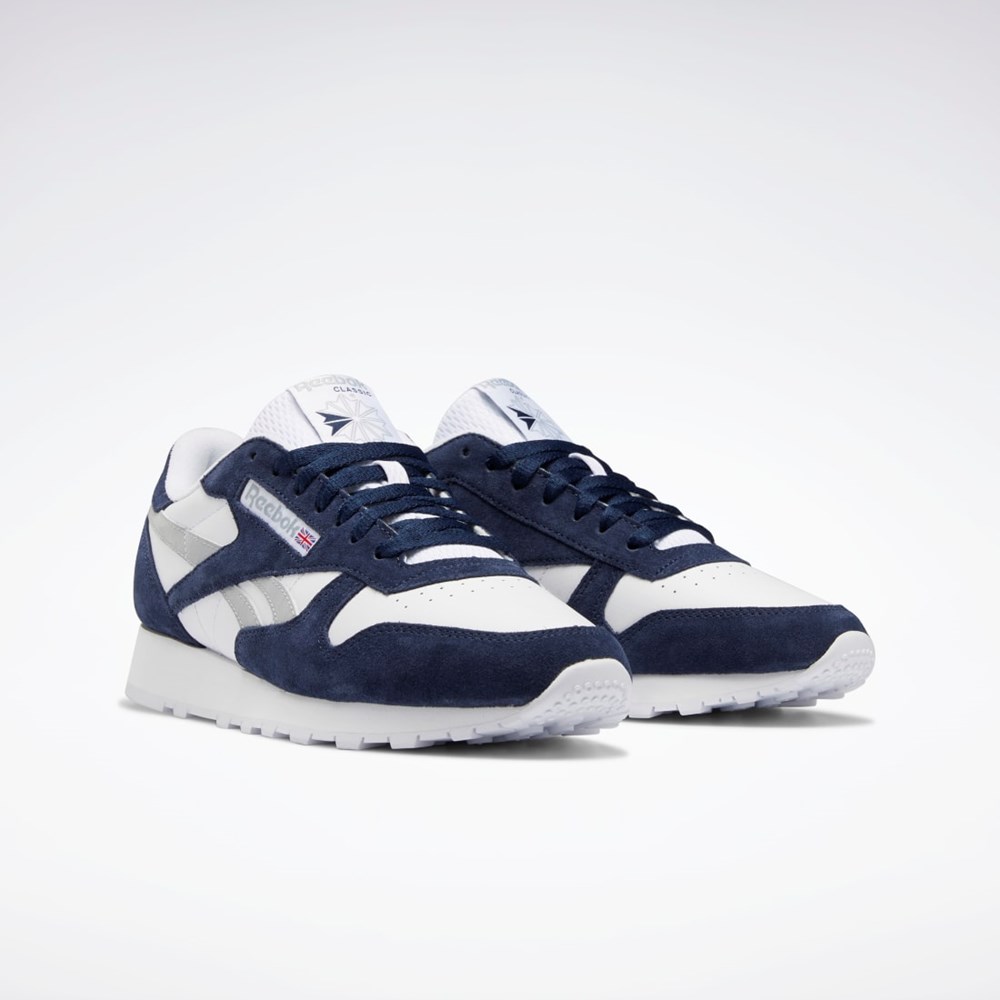 Reebok Classic Leather Shoes Tmavě Blankyt Bílé Šedé | KEVDB6785