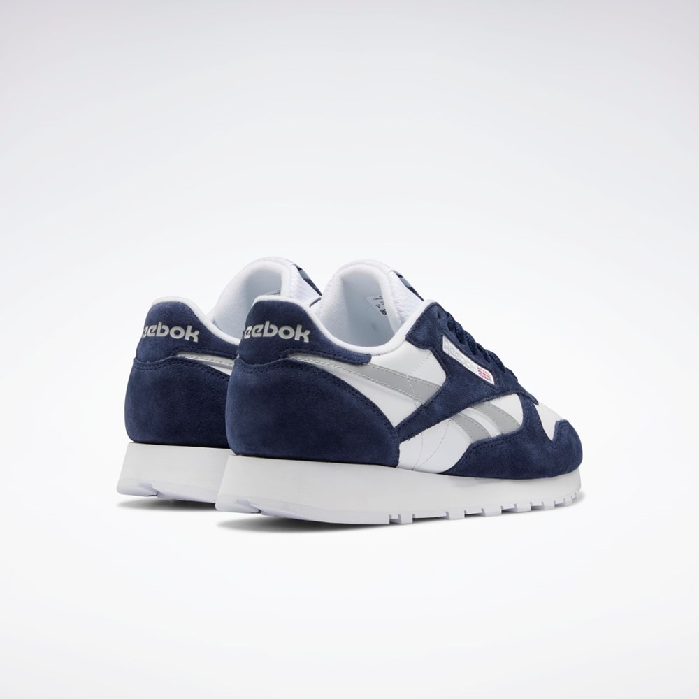 Reebok Classic Leather Shoes Tmavě Blankyt Bílé Šedé | KEVDB6785