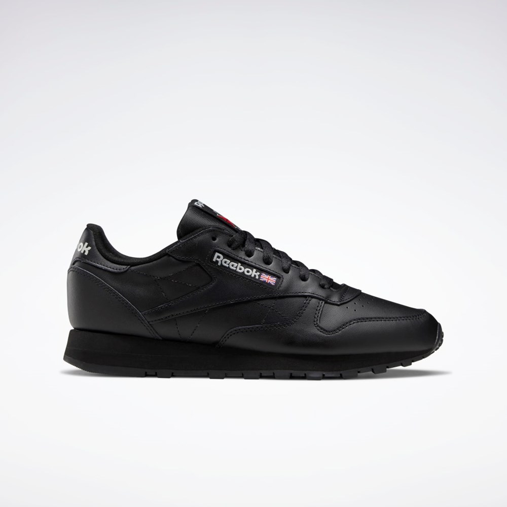 Reebok Classic Leather Shoes Černé Černé Šedé | IADVM1683