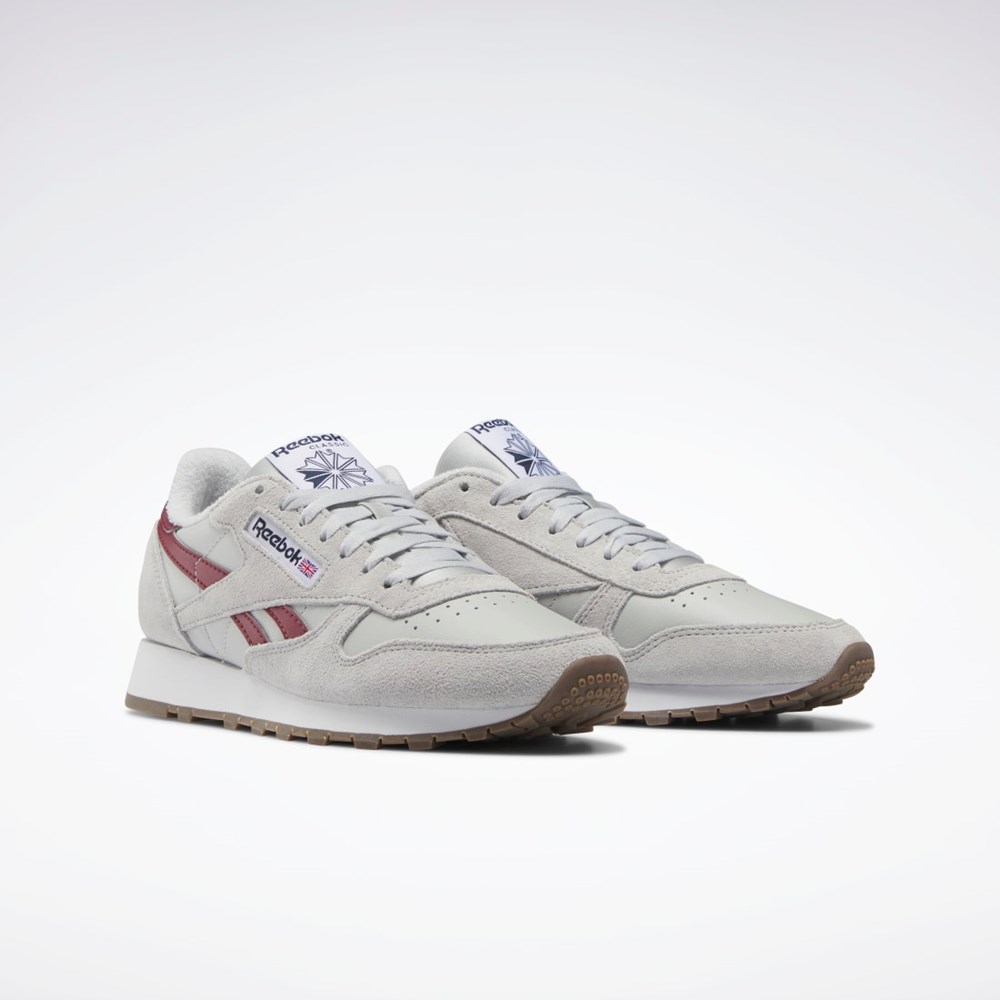 Reebok Classic Leather Shoes Šedé Šedé Vínové | DLRMK1759