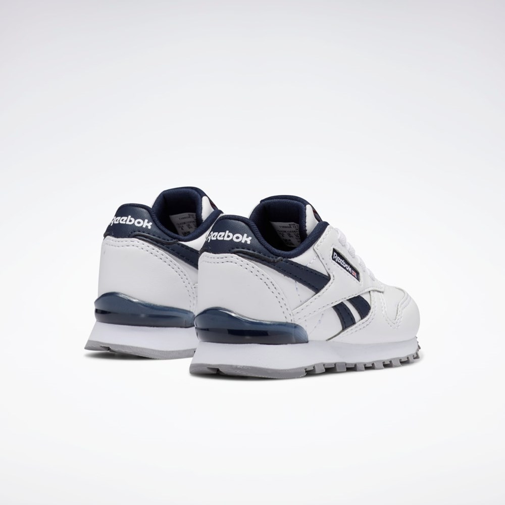 Reebok Classic Leather Step 'n' Flash Shoes - Toddler Bílé Bílé Tmavě Blankyt | AQFRK2761