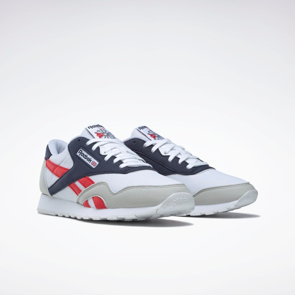 Reebok Classic Nylon Shoes Bílé Tmavě Blankyt Červené | OFIZL6748