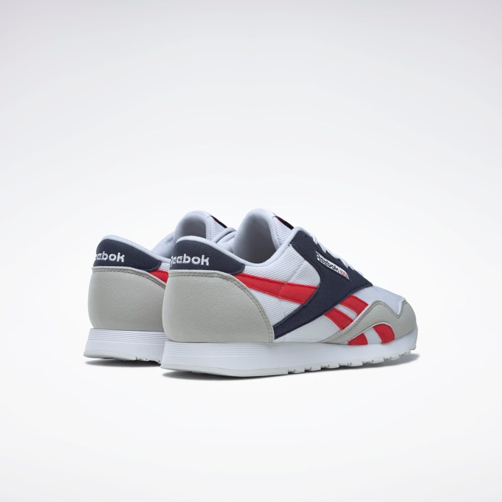 Reebok Classic Nylon Shoes Bílé Tmavě Blankyt Červené | OFIZL6748