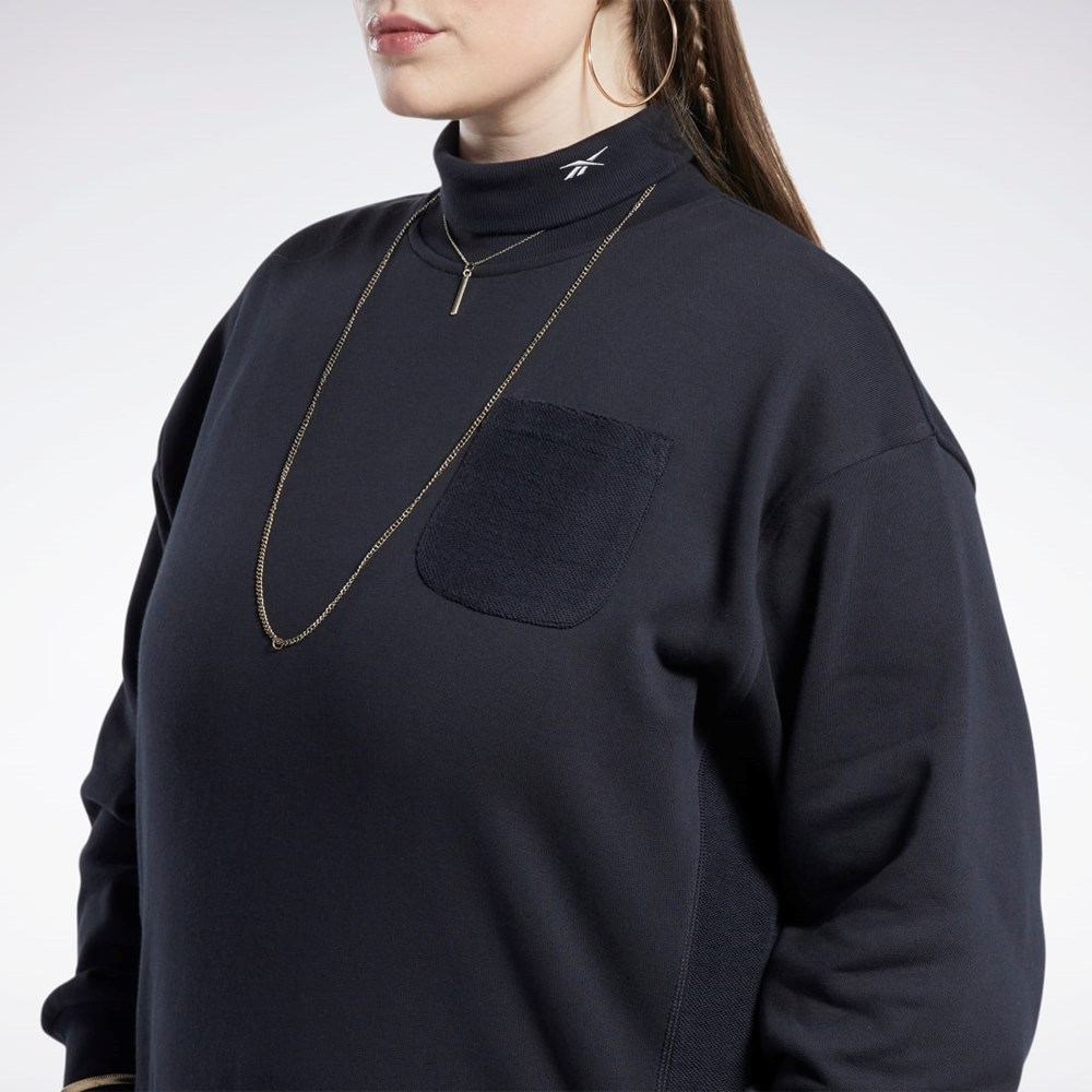 Reebok Classics Bavlněné French Terry Sweatshirt (Plus Size) Černé | VPFXB4510