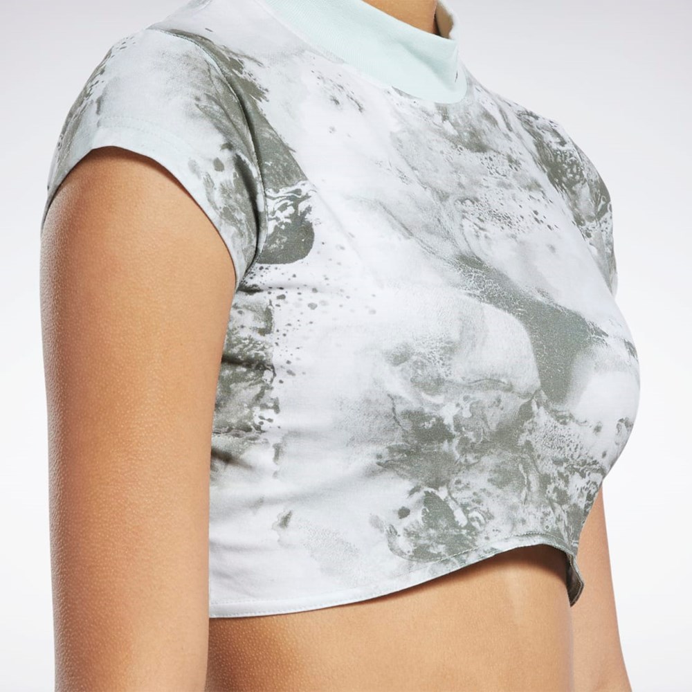 Reebok Classics Cloud Splatter-Print Krátké Sleeve Cropped T-Shirt Světle | AVFIE7964