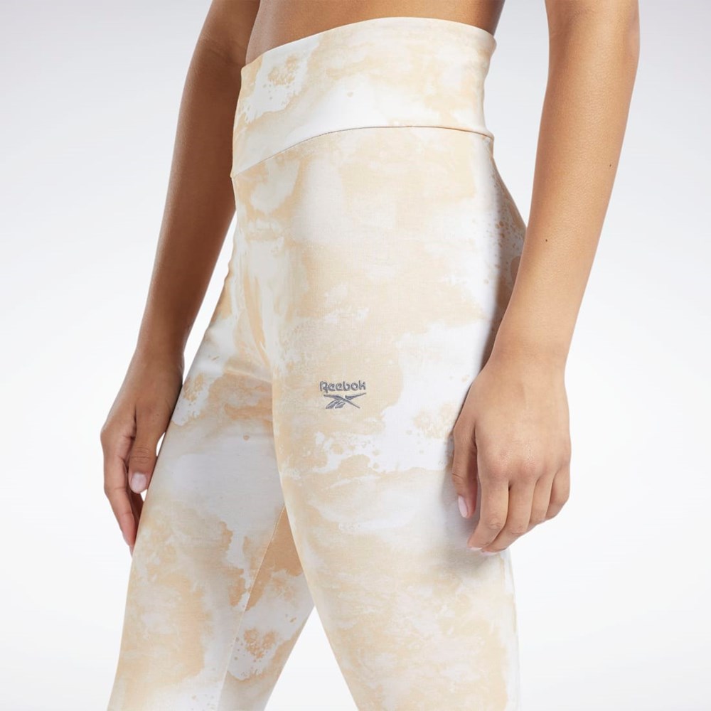 Reebok Classics Cloud Splatter-Print Leggings Stucco | WUKCO4186