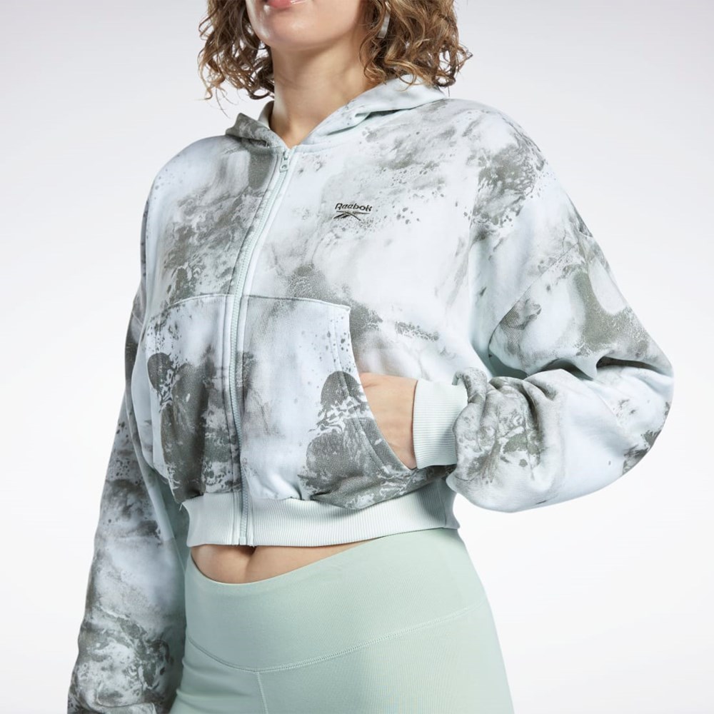 Reebok Classics Cloud Splatter-Print Zip-Up Sweatshirt Světle | CJHUA8621