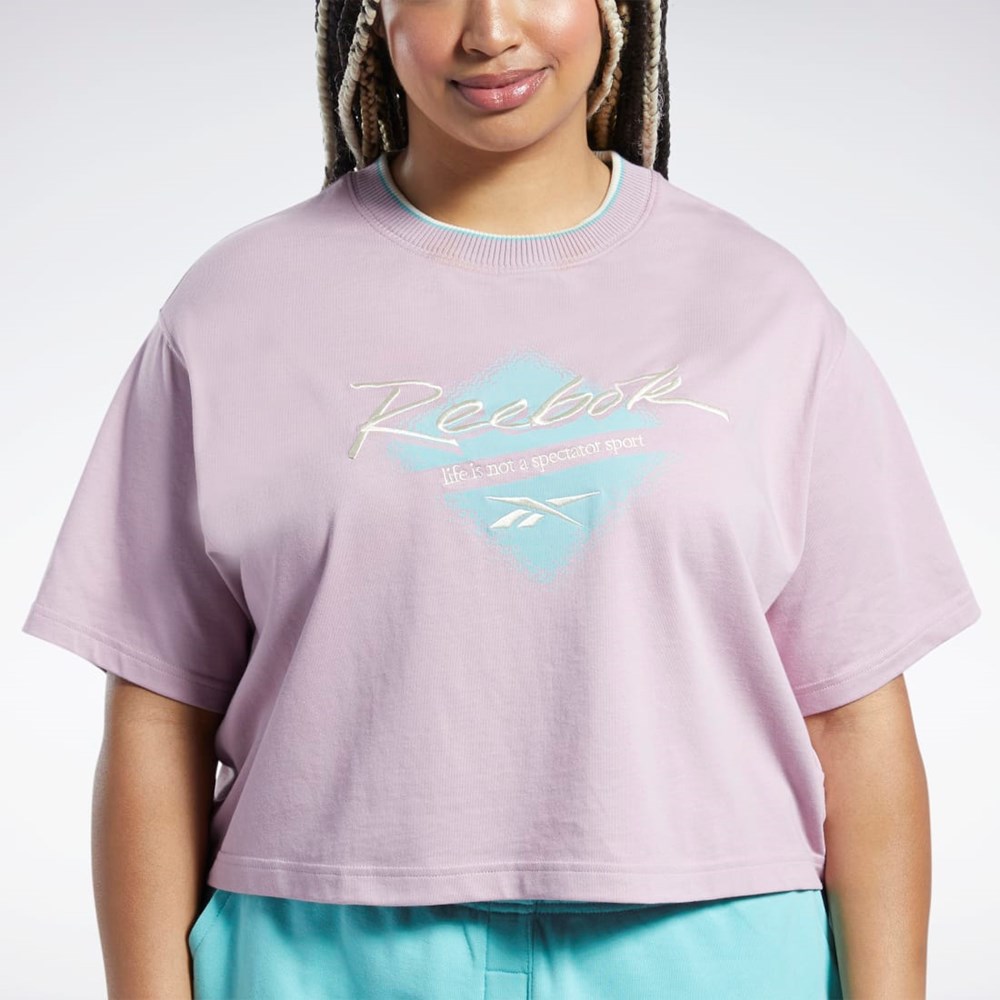 Reebok Classics Grafická T-Shirt (Plus Size) Infused Lilac | YUJKL4187