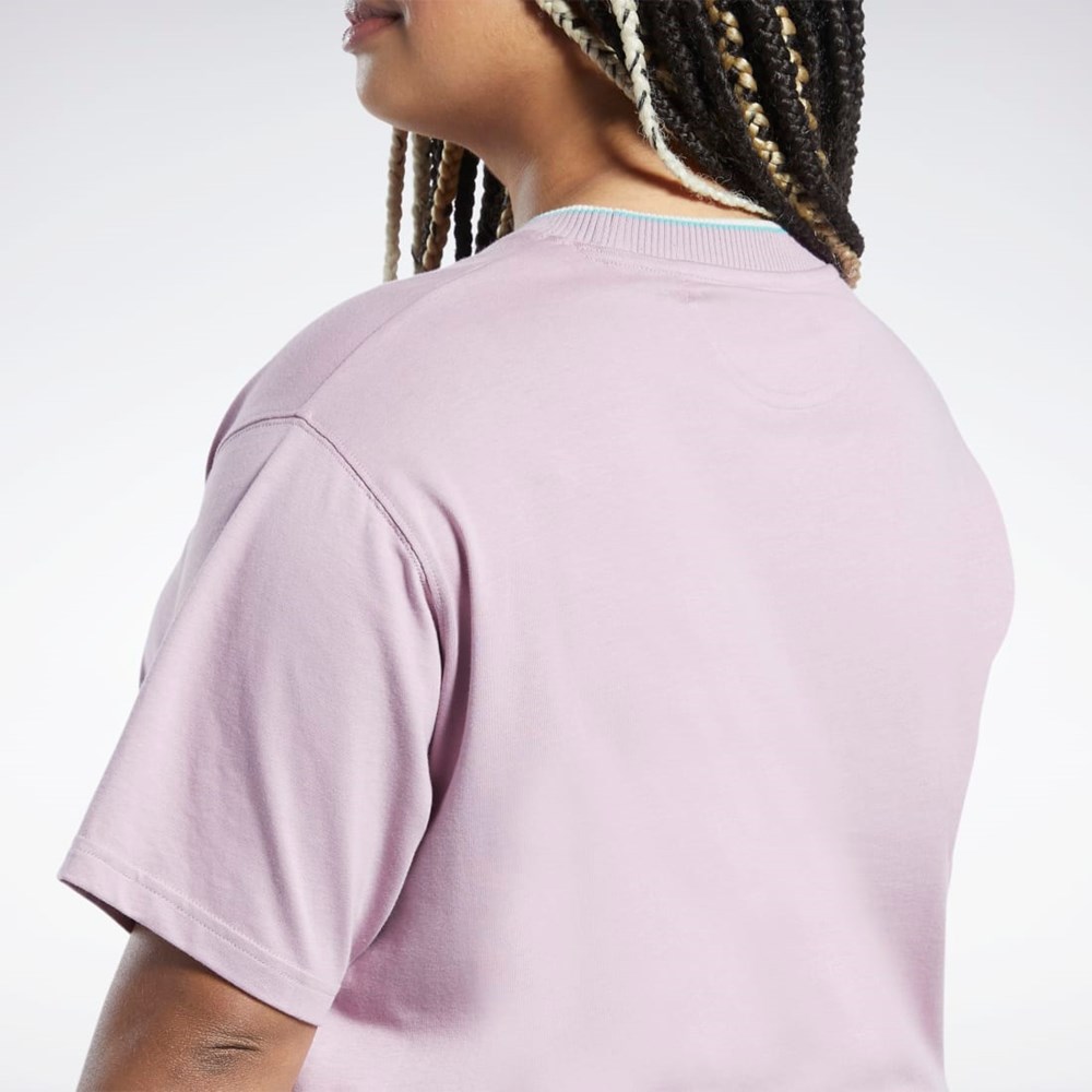 Reebok Classics Grafická T-Shirt (Plus Size) Infused Lilac | YUJKL4187