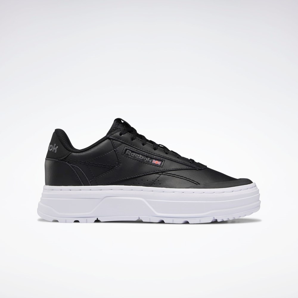 Reebok Club C Double GEO Shoes Černé Černé Bílé | XLPDH7160