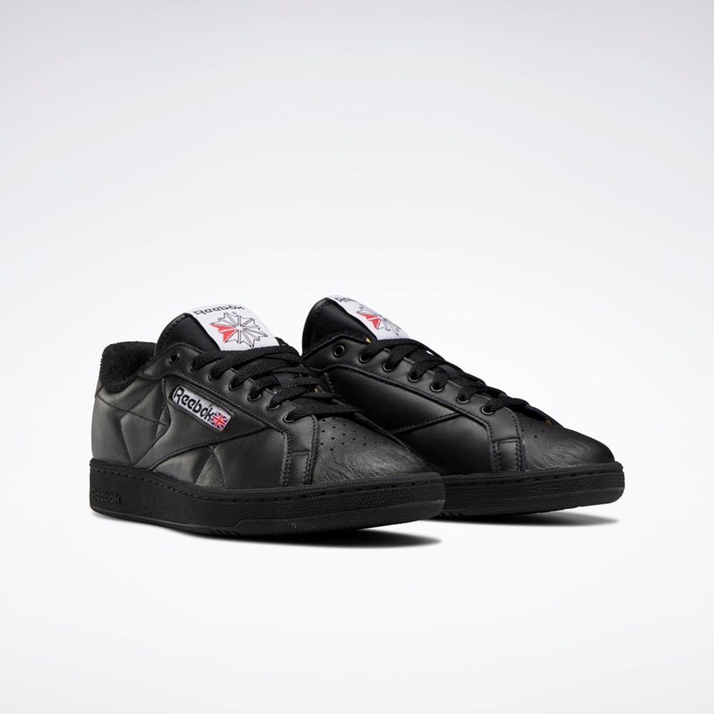 Reebok Club C Grounds Shoes Černé Červené Černé | LQFDJ9218