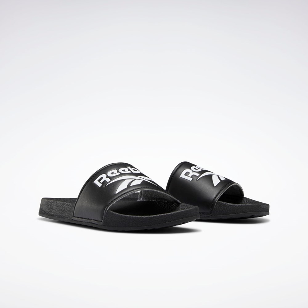 Reebok Fulgere Slides - Preschool Černé Černé Bílé | FZQSU2709