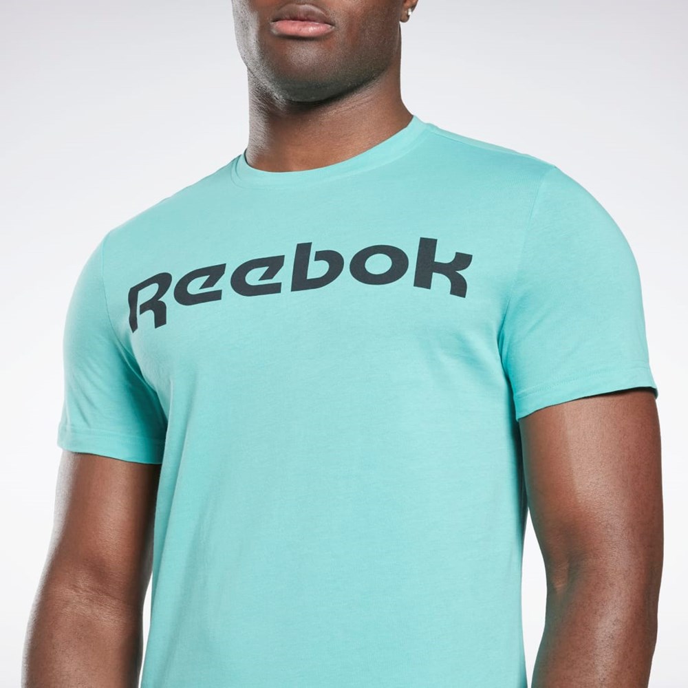 Reebok Grafická Series Linear Logo Tee Semi Classic Teal | VNFXM3591