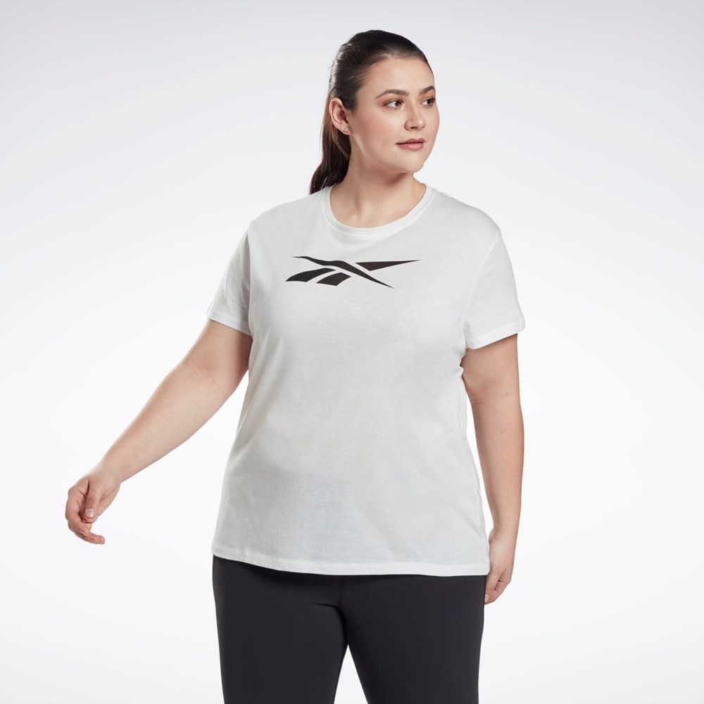 Reebok Grafická Vector T-Shirt (Plus Size) Bílé | FQDGZ7835