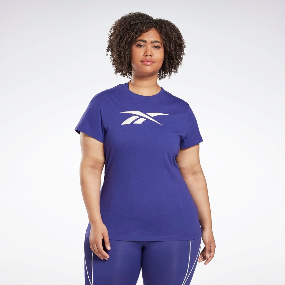 Reebok Grafická Vector T-Shirt (Plus Size) Fialové | SVTXD0851