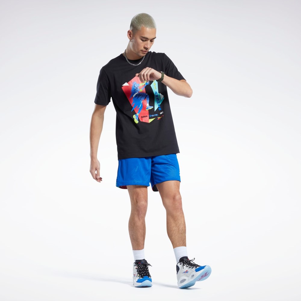 Reebok Iverson Layup Krátké Sleeve T-Shirt Černé | VHRIZ9072