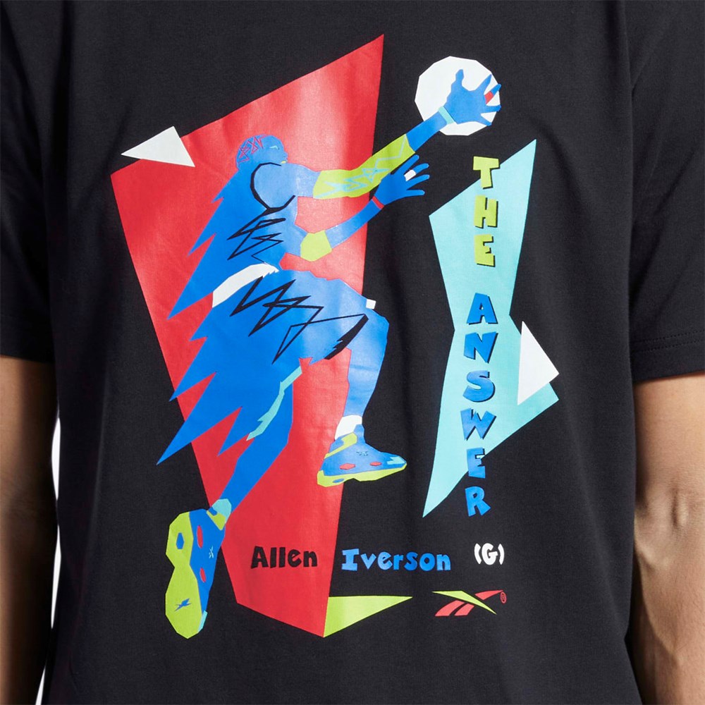 Reebok Iverson Layup Krátké Sleeve T-Shirt Černé | VHRIZ9072