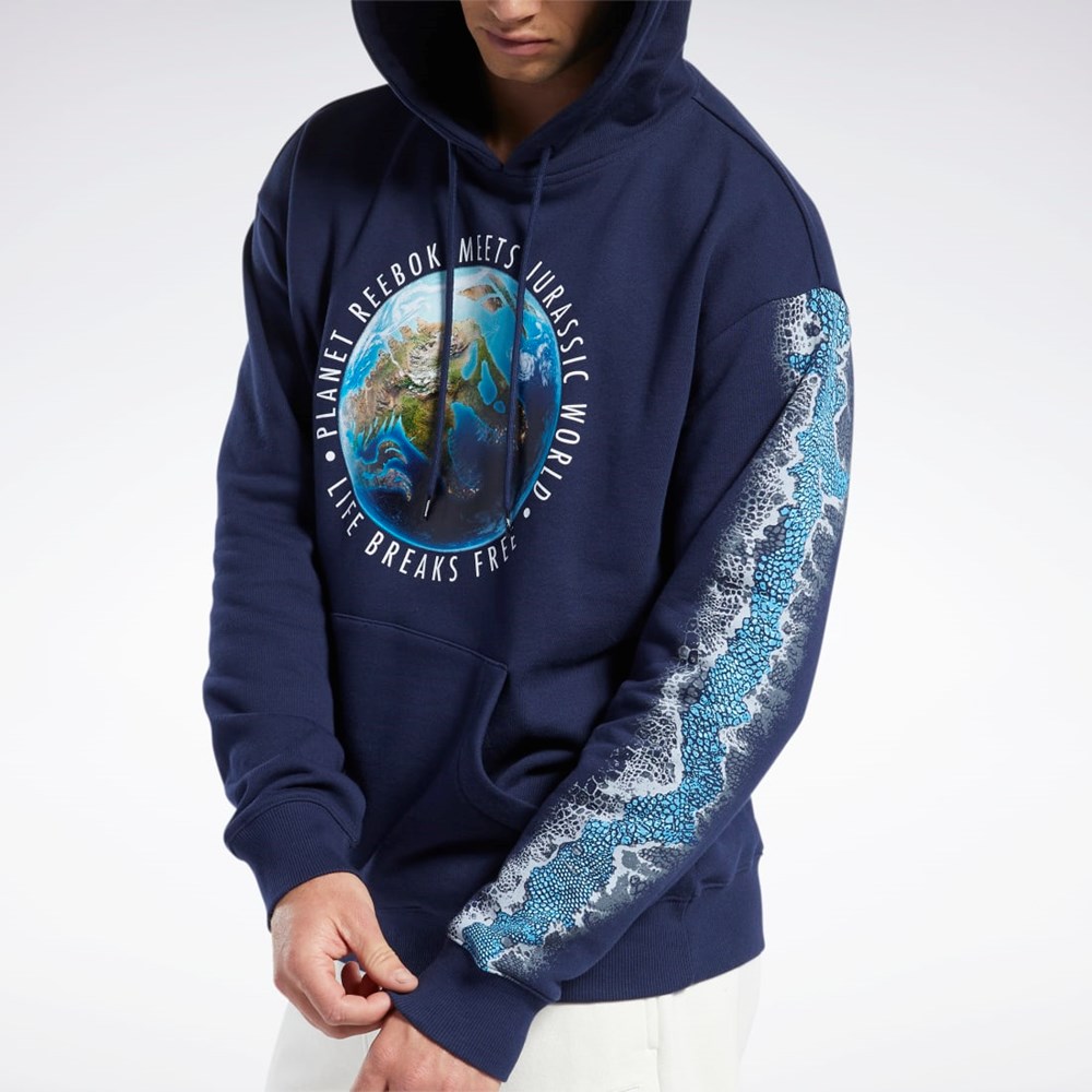 Reebok Jurassic World Grafická Hoodie Tmavě Blankyt | GAXYR4369