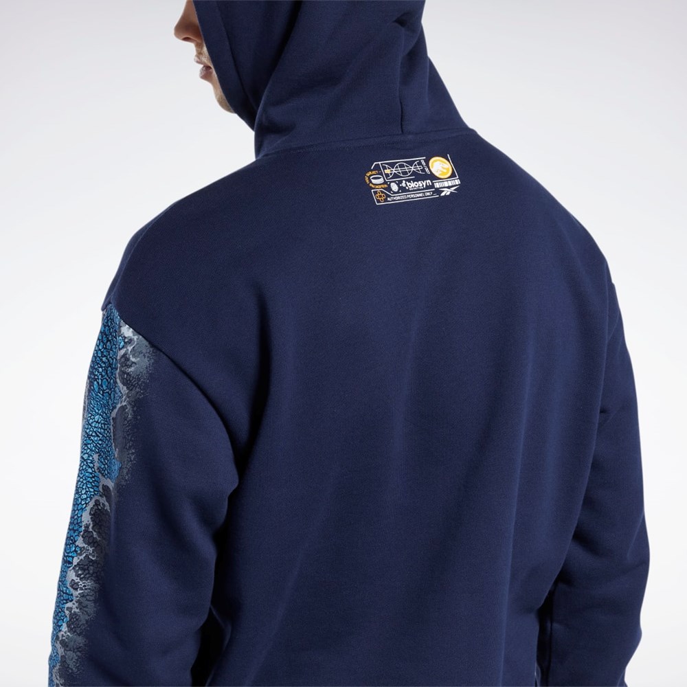 Reebok Jurassic World Grafická Hoodie Tmavě Blankyt | GAXYR4369