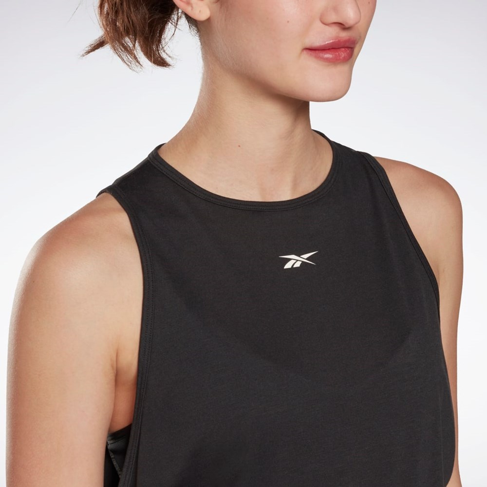 Reebok Jóga Long Tank Top Černé | CGPEN1687