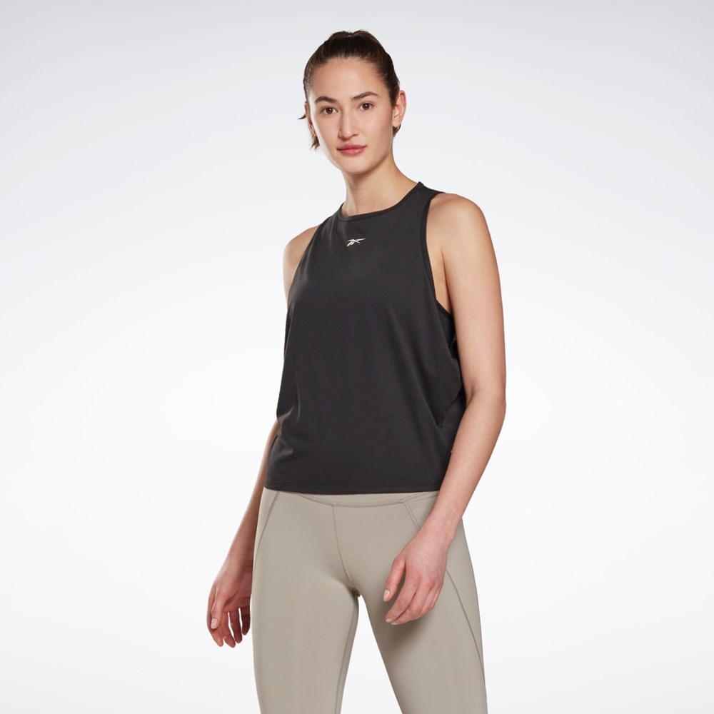 Reebok Jóga Long Tank Top Černé | CGPEN1687