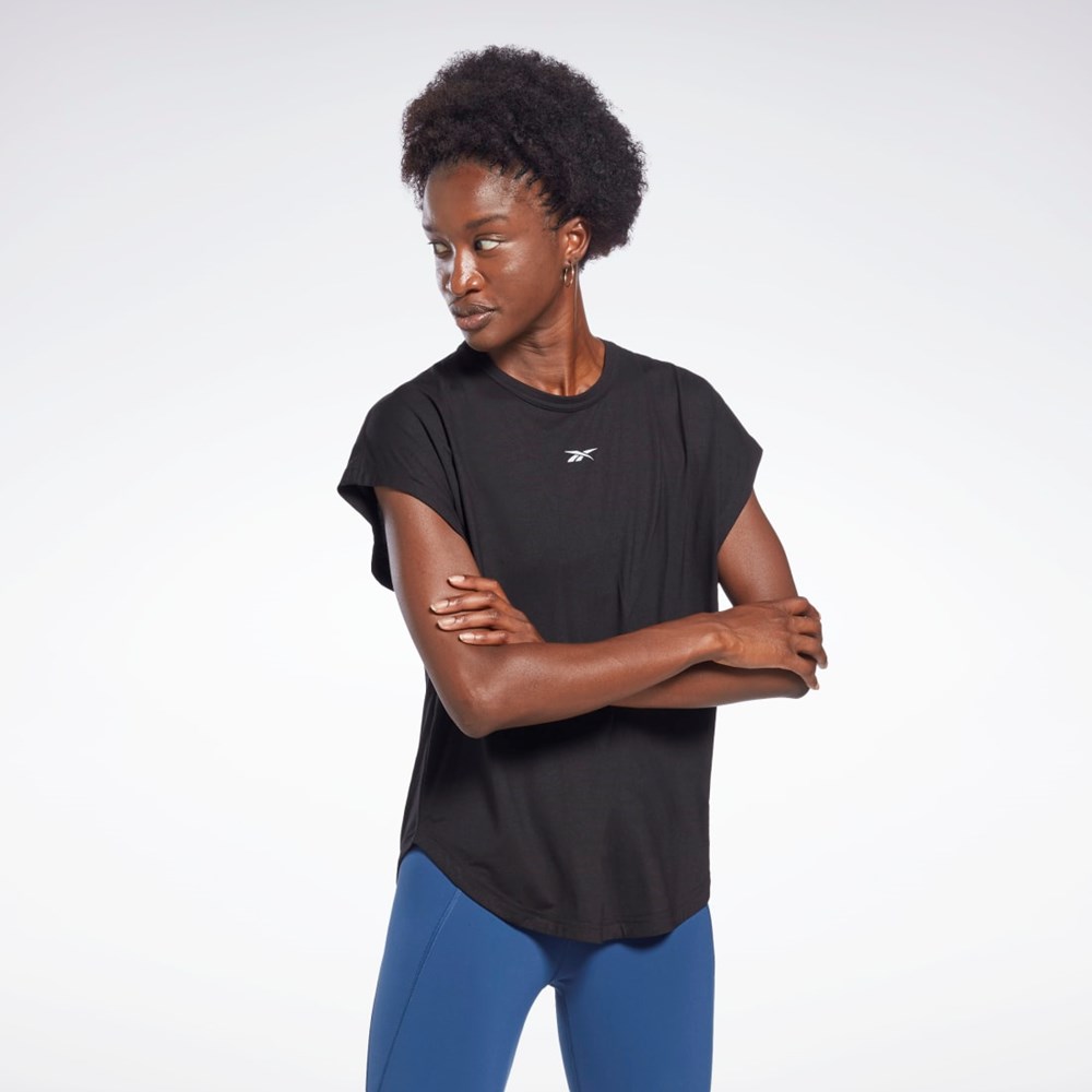 Reebok Les Mills® ACTIVCHILL+DREAMBLEND T-Shirt Černé | BMOFI5793