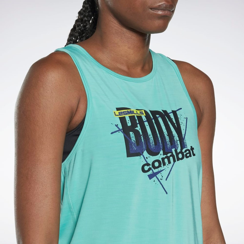 Reebok Les Mills® BodyCombat® ACTIVCHILL Grafická Tank Top Semi Classic Teal | KJZLM8253