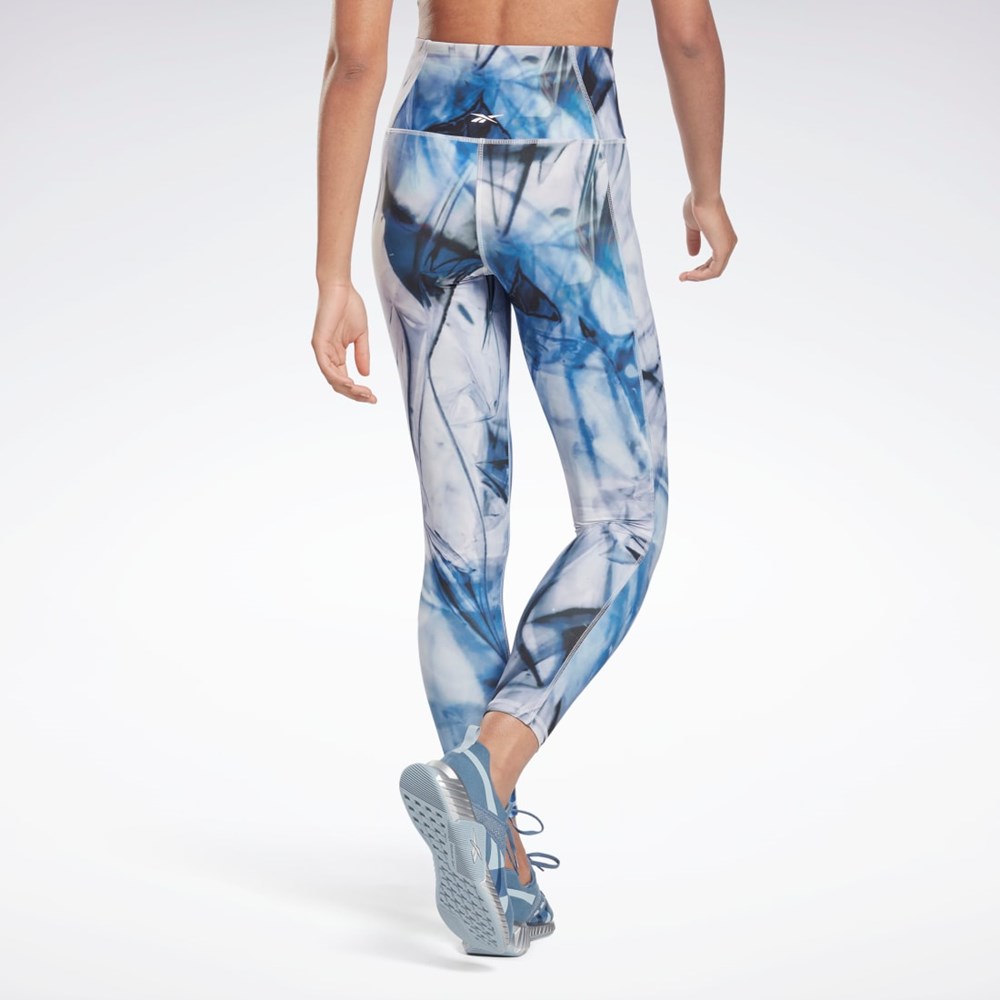 Reebok Lux Bold High-Waisted Liquid Abyss Print Tights Blankyt | LBKDG7052