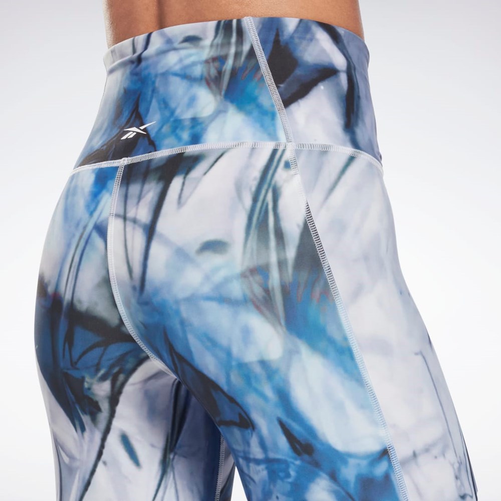 Reebok Lux Bold High-Waisted Liquid Abyss Print Tights Blankyt | LBKDG7052