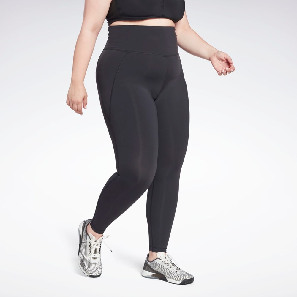 Reebok Lux High-Waisted Tights (Plus Size) Černé | FVXWY2379